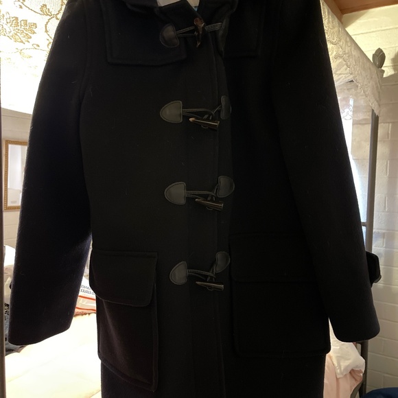 Burberry check-lined wool duffle coat